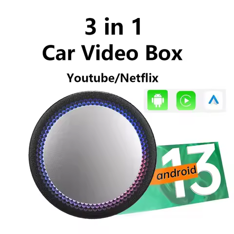 New CarPlay Video Box Android 13.0 Ai Box 3in1 Wireless Auto USB WIFI Adapter For Youtube Netflix TV