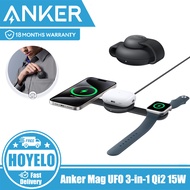 Anker MagGo UFO 3-in-1 Charger Qi2 Certified 15W, Foldable Travel Charging
