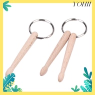 YOHII Drum Sticks Key Ring, Metal Wood Drumsticks Keychain,  Gift Mini Drumstick Grommets
