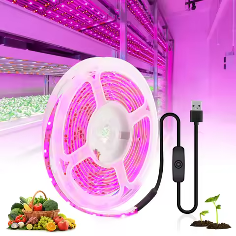 USB Full Spectrum LED Grow Light Strip 0.5m 1m 2m 3m 4m 5m 2835 DC5V LED Fitolampy Grow Lights for I