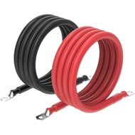 RICH SOLAR 6 Gauge 6AWG One Pair 4 Feet Red + 4 Feet Black Inverter Battery Cable 5/16-Inch Lugs for
