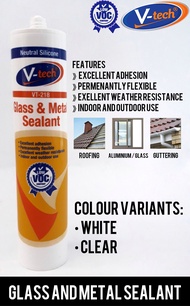 Vtech Glass & Metal Silicone Sealant VT-218 White  Clear For Aquarium Basin Bathroom  Ceramic Tiles 
