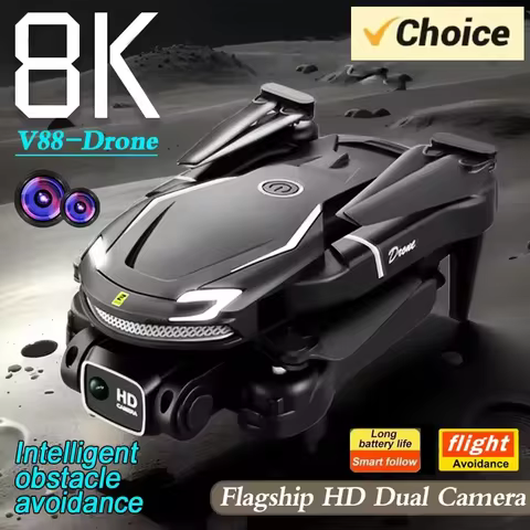 2025 NEW V88 WIFI FPV Dron With Wide Angle 8K HD Camera Height Hold Foldable Quadcopter RC Helicopte