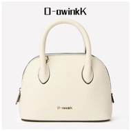สดใหม่ OwinkK Shell Bag กระเป๋าถือแฟชั่น กระเป๋าสะพายไหล่ผู้หญิงไหล่เดียว ทำจากหนัง PU สีเรียบ สไตล์
