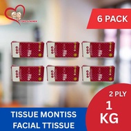 6 ( SIX ) PACK MONTISS FACIAL TISSUE 1 KG | FACIAL TISSUE | FACIAL TISSUE