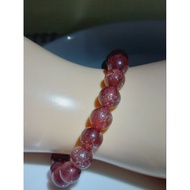 #B228  100% Natural Premium Red Strawberry Quartz Bracelet (High Grade) 10.2m to 12m