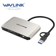 WAVLINK USB 3.0 USB C to DisplayPort and HDMI Adapter Converter Dual 5K 60Hz Monitor Hub for Dell HP Surface Lenovo Compatible with Windows and Mac