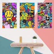 Abstract Doodle Wall Decoration Room Decoration Home Display Wooden Display MDF Board