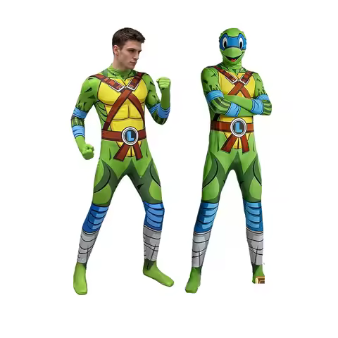 Adult's Classic Teenage Mutant Ninja Turtles Leonardo Costume for Halloween Cosplay Party 3D Printin