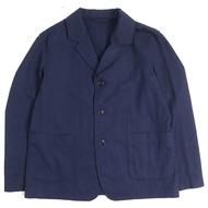 CASEY CASEY男士純棉條紋單排扣修身西裝外套，海軍藍，L碼，成色極佳