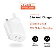 CYGNETT PowerPlus 35W Dual USB-C Wall Charger UK/SG - White
