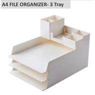 A4 File Tray Organizer Desk Stationary Organiser Office File for Holding Letter/A4 Size Papers