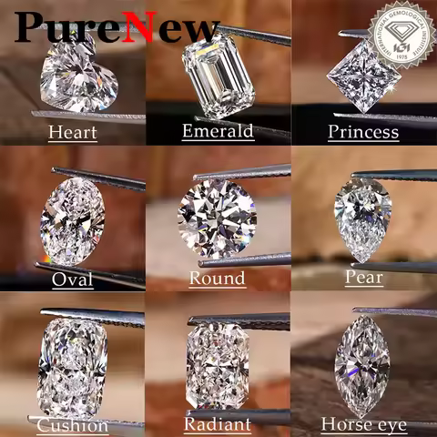 HPHT CVD 0.5-5ct Emerald Oval Heart Pear Marquise Princess Cushion Round Lab Grown Diamond Loose Wit