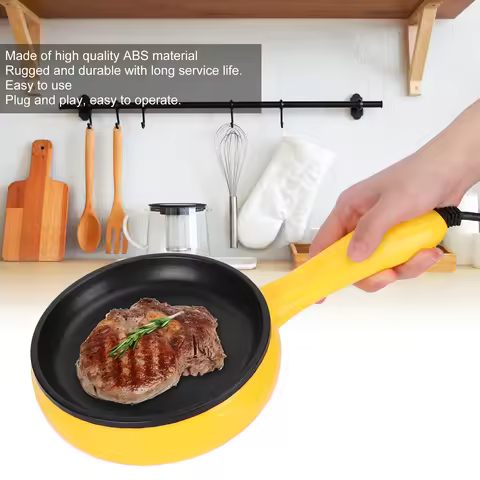 350W Frying Pan Non‑Stick Fried Steak Pancake Egg Pan with Wooden Spatula Egg Frying Pan Kitchen Ute