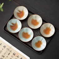 Ru Kiln Gourd Tea Cup Ceramic Kung Fu Tea Set Tea Cup New Chinese Style Single Gourd Shaped Cup
