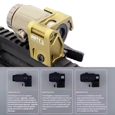 US warehouse Tactical G33 G43 G45 3X/5X Magnifier Scope Sight Holographic Sight For EOTECH 551 552 5