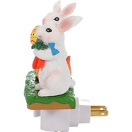 Bunny Campfire Nightlight Bunny Lamp Easter Night Light Plug Into Wall Rabbit with Easter Egg Carrot