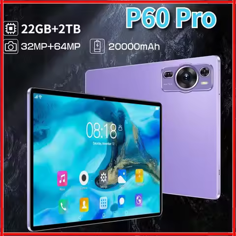 2025 Upgraded P60 Pro Tablet PC 22GB+2TB Global Edition Android 14 Gaming Tab 10inch 5G Dual SIM Chi