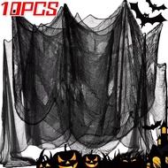 2-10PCS Halloween Black Gauze - Horror Scene Props - Haunted House Decor - Black Creepy Cloth - Home