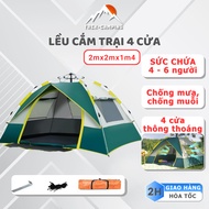Self-extracting Camping Tent 4 -6 People In The Green 43046 Folding Camping Tent - Trek Camping