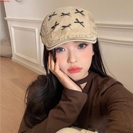 Korean Style Bowknot y2k Forward Hat Female Spring Fashion All-Match Casual Face Small Newsboy Peake