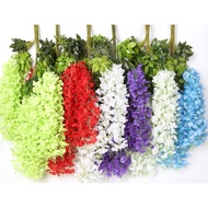 spot goods Artificial Silk Wisteria Flower Vines Hanging Rattan Flowers Wedding Home 110CM