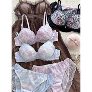 Japanese Artisan Underwear Set Smudge Heavy Industry Embroidery Exquisite Push-Up Bra 75B-F80/85BCD