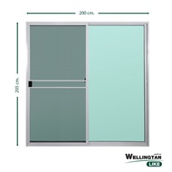 G.House Online WELLINGTAN (LIKE) ประตูอะลูมิเนียม บานเลื่อน SS W-AL/008 WH 200x205ซม. สีขาว พร้อมมุ้