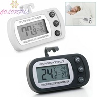 【COLORFUL】Refrigerator Thermometer W/ Hanging Hook Thermometer Fridge Freeze LCD