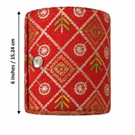 Embroidered Bangle Box | Bangle Storage | 4" / 6" MDF, Fabric | Jewellery Storage Box | Pack of 1 Pc