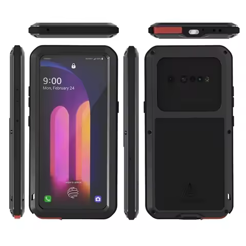 Luxury Love Mei phone case For LG V60 silicone military-grade metal protective case Shock-proof dust