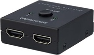 Greenhouse GH-HSWM2-BK 2-Way HDMI Switcher, 2 Input, 1 Output, 2 Input, 4K WQHD Selector, Compatible