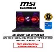 MSI Sword 16 HX B14VEKG 628 (16" QHD+ IPS 240Hz/I7-14650HX/16GB DDR5/1TB SSD/Nvidia RTX4050/Win11)