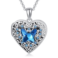 925 Sterling Silver Heart Locket Necklace That Holds Pictures Photo Locket Necklace