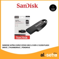 SanDisk Ultra Curve CZ550 USB 3.2 Flash Drive 100MB/s 512GB PenDrive Thumbdrive Reliable