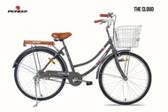 จักรยานแม่บ้าน จักรยานผู้ใหญ่ วินเทจญี่ปุ่น CUPID P10 ขนาด 24 นิ้ว ล้ออัลลอยด์ ตะกร้าเหล็ก