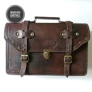 ONTEL LEATHER BAG - ONTEL BIKE SIDE BAG - ONTHEL BIKE BAG - ONTEL BAG - ONTEL ANTIQUE BIKE LUGGAGE B