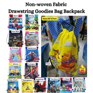 【ShopWithJoy】Non-woven Fabric Drawstring Backpack Kids Birthday Loot Goodies Bag Birthday Gift Draws