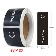 600pcs 7.6*2.5cm Smiley Thankyou Long Strip Sealing Sticker For Packaging Online Retailers Boutiques
