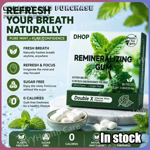 Nano Hydroxyapatite Gum Sugar Free Mint Oral Care Remineralizing Gum with Organic Xylitol Erythritol