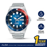 ALBA Jam Tangan Pria AL4541 Automatic Stainless Steel Silver Watch