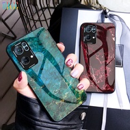OPPO Reno 7 5G Reno 6 Pro Reno 7Z 6Z 5Z Phone Case Marble Tempered Glass Fashion TPU soft border Case Glass Back Cover