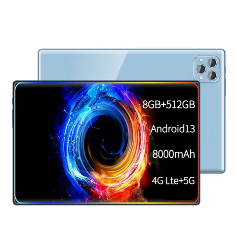 Tablet 4G 5G Pad Pro 8GB RAM 512GB ROM 10.1 inches FHD Display Android 13.0 Dual SIM Card Slot 8000m