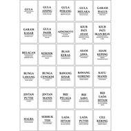 90pcs Sticker Label Dapur Asthetic/Minimalist Label/Kitchen Sticker Ready Stock!!!!