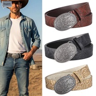 NIFINE Carved Buckle Embossed Belt, Retro Punk Rock Western Cowboy Belt, Trendy Y2K Vintage PU Leath