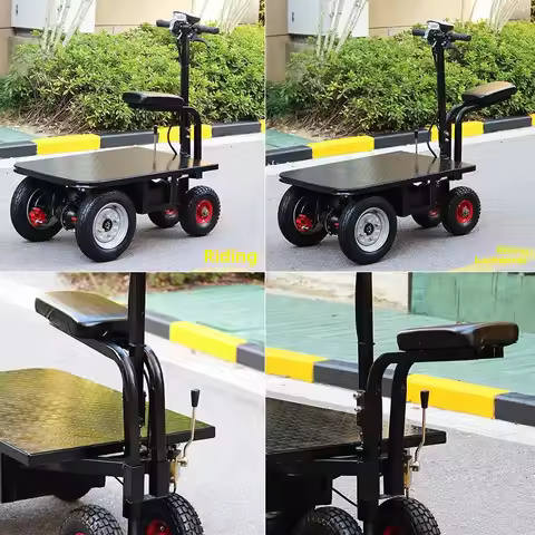 a2-Electric flatbed cart - warehouse delivery, construction site, and mobile vendor workhorse