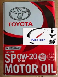 Toyota Motor Oil SP 0W20 Gf-6a 08880-13206 1L 08880-13205 4L Made In Japan