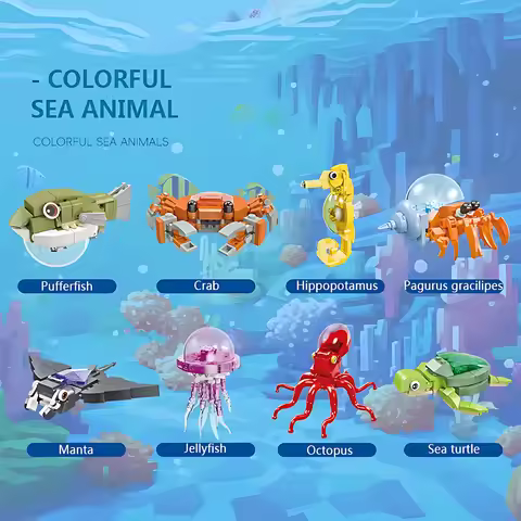3D Lighting Ocean Animals Building Blocks STEM Educational Puzzle Kit for Boys & Girls Kids – Jellyf