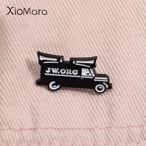JW,ORG Enamel Pin Black Propaganda Horn Car Religious Faith Brooch Lapel Backpack Badge Jewelry Acce