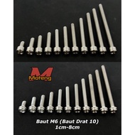 Bolt L M6 (Bolt Thread 10) Stainless Line & Coak 1cm 1.5cm 2cm 2.5cm 3cm 3.5cm 4cm 5cm 6cm 7cm & 8cm